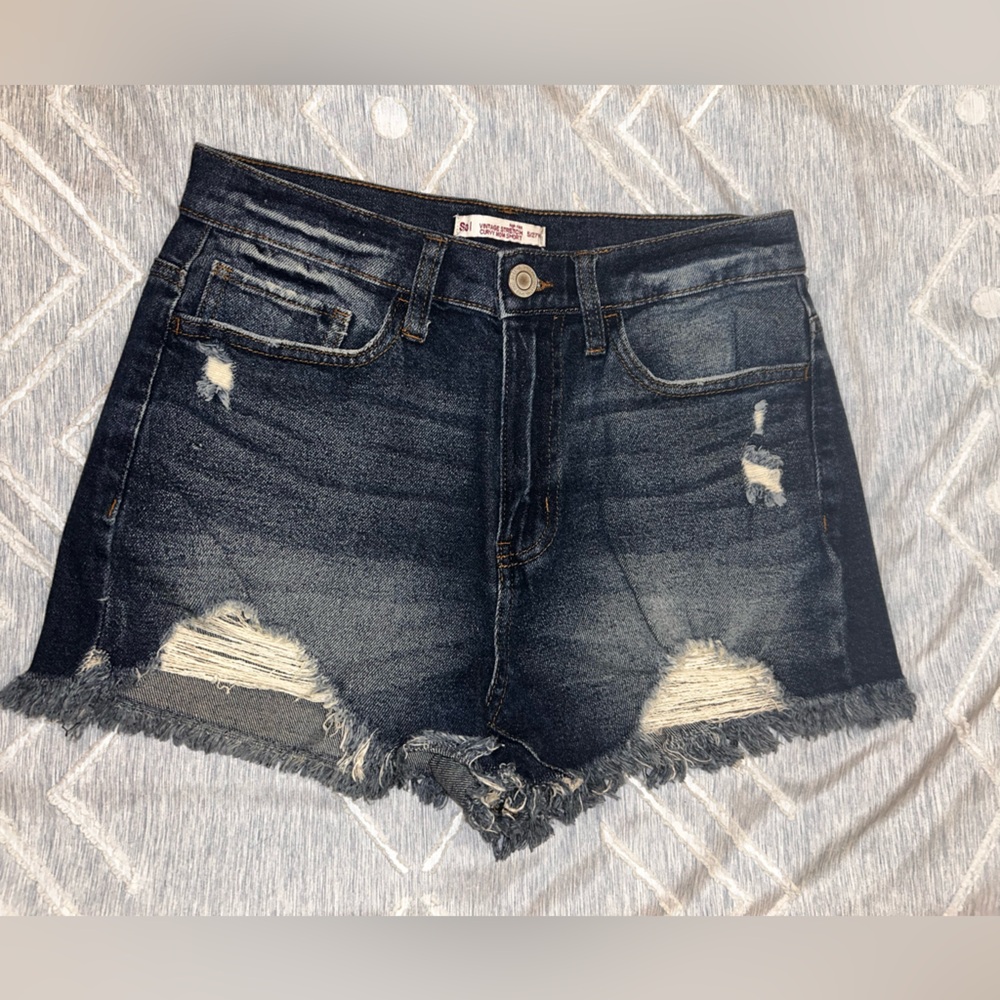 SO Blue Jean Shorts Distressed Frayed Hem